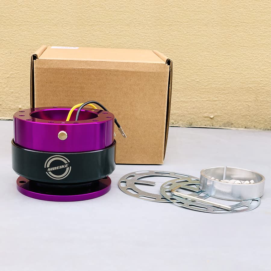 SIBEIKE Quick Release Lenzing Ding Sound Steering Boss Aluminum Control Hub Anodized (Purple)