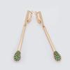 Необычные длинные серьги-капли для женщин, розовое золото 585, зеленый, инкрустация микровоском, прозрачный кубический циркон, высокое качество, подарочные ювелирные изделия