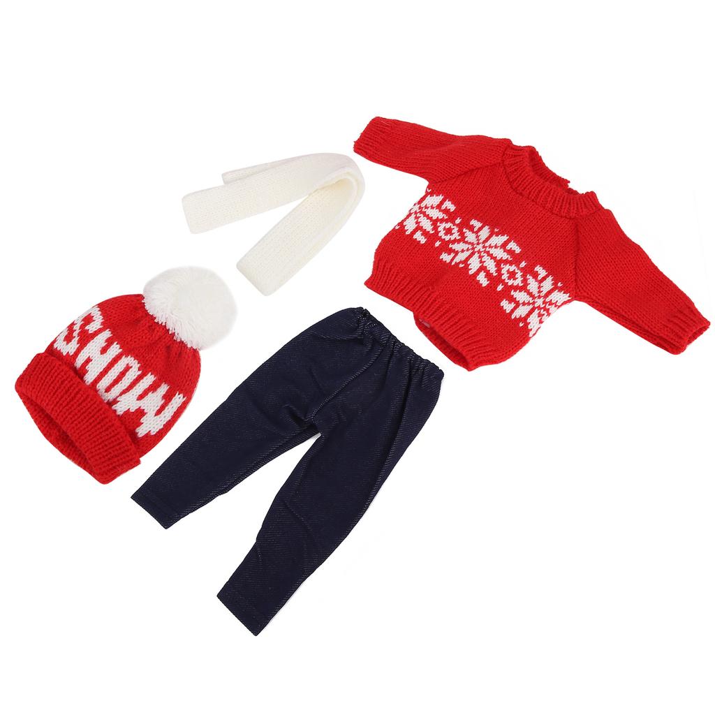 Одежда для кукол-малышек, рождественский свитер, штаны, шапки, аксессуары для кукол 18 дюймов Q18-782
