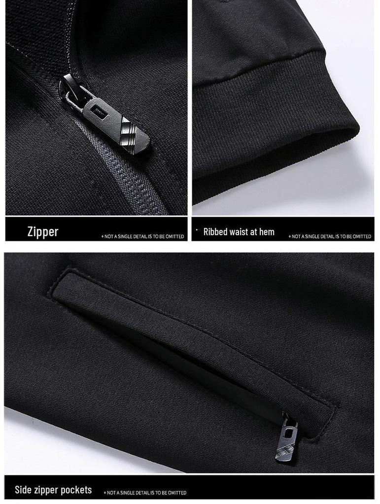 Men's Three-Piece Middle-Aged & Elderly Sportswear Set - Spring/Fall Casual Long-Sleeved Sweatshirt & Pants