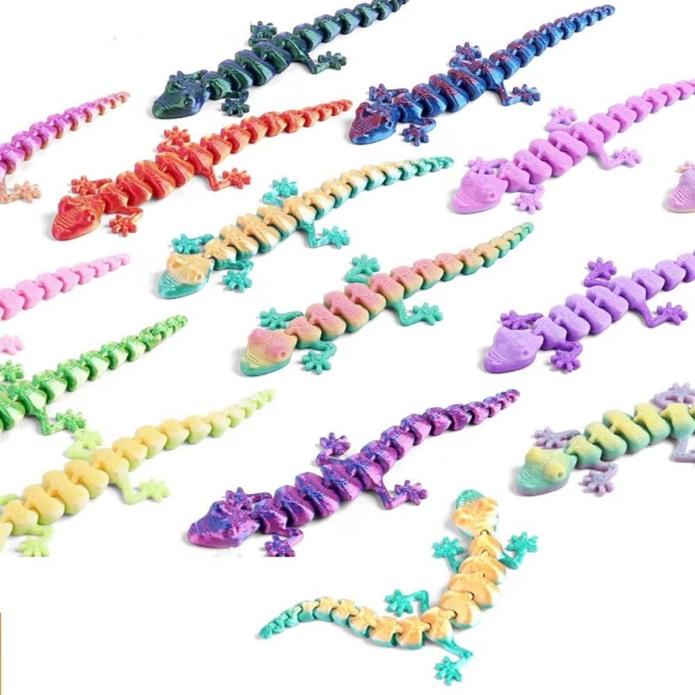 20Pcs Lifelike 3D Printed Gecko Model Simulation Movable Joints Animal Model Indoor Decoration