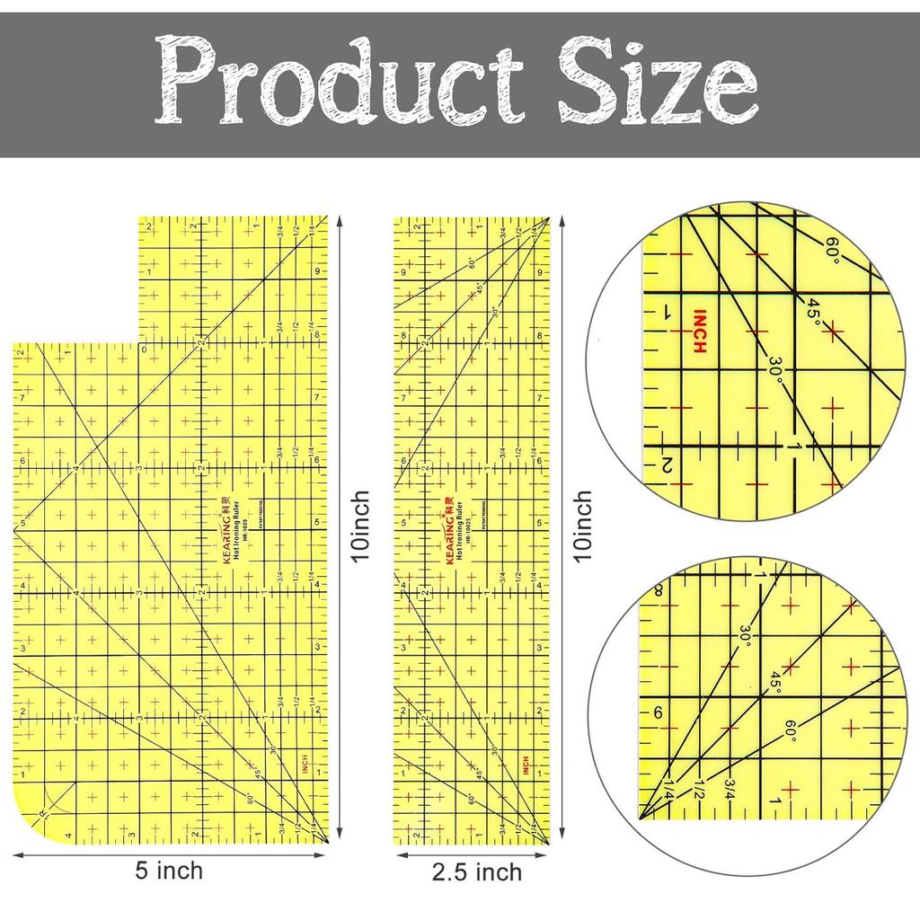 Горячая линейка для утюга Горячая гладильная измерительная линейка для шитья Аксессуары для подгибки Инструмент для прессования Термостойкие аксессуары Инструмент для квилтинга своими руками