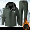 Мужской зимний комплект, водонепроницаемый, языковой, с маркировкой, комплект из 2 предметов, большой размер, теплая куртка + теплые брюки
