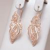 Уникальные глянцевые серьги-подвески для женщин, модные, цвет розового золота, металлические цветы, высокое качество, повседневные изящные украшения