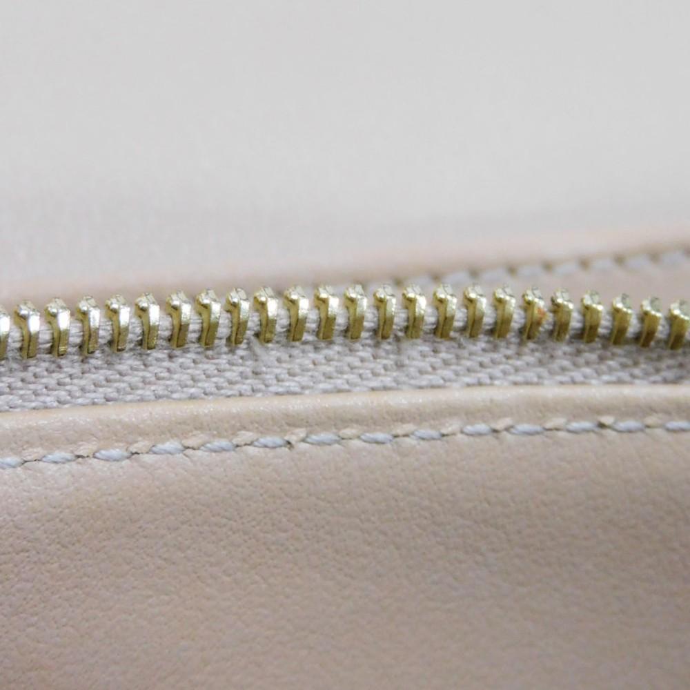 Used 10431 Large Flap Wallet 10B563BEL.03ND 7940 Foil-Stamped Grain Calfskin Beige Bifold Long Wallet New Logo Nude