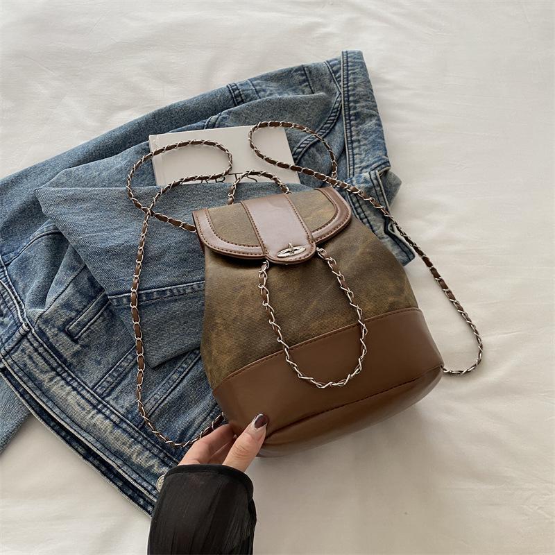 Нишевая дизайнерская сумка 2025 новый рюкзак-цепочка женская высокоценная сумка-ведро универсальный дорожный рюкзак