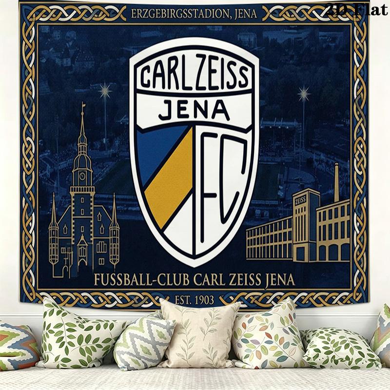 FC Carl Zeiss Jena Wall Tapestry Aesthetic Wall Hanging Printed Fabric Blanket Decorative Tapestries for Bedroom Living Room Home Decor