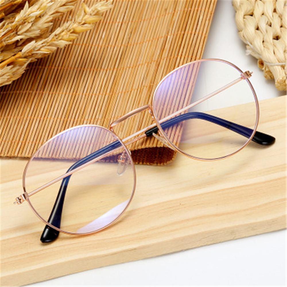 Computer Round Vintage Eye Protection Ultra Light Frame Anti-Blue Light Eyeglasses Metal Glasses