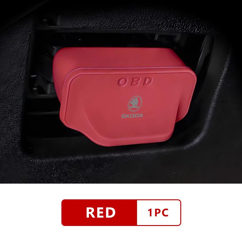 VIJT4 For Skoda Silicone Car OBD Dust Cover OBD Diagnostic Interface Protective Cover Kamiq MK3 Roomster Rapid Kodiaq Karoq Fabia