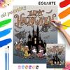 Disney Halloween Mickey Mouse Castle Paint by Numbers Art Kit Handmade Painting Home Decor Gift