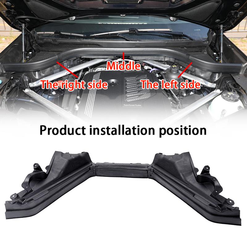 3pcs Car Engine Upper Compartment Partition Panel Set 51717169420 51717169421 51717169419 For BMW X5 X6 E70 Black Plastic