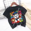 PAW Patrol Children Short Sleeve Tshirt Cartoon Chase Skye Print Pullover Boys Girls Summer Breathable Casual Cotton Tops Gifts