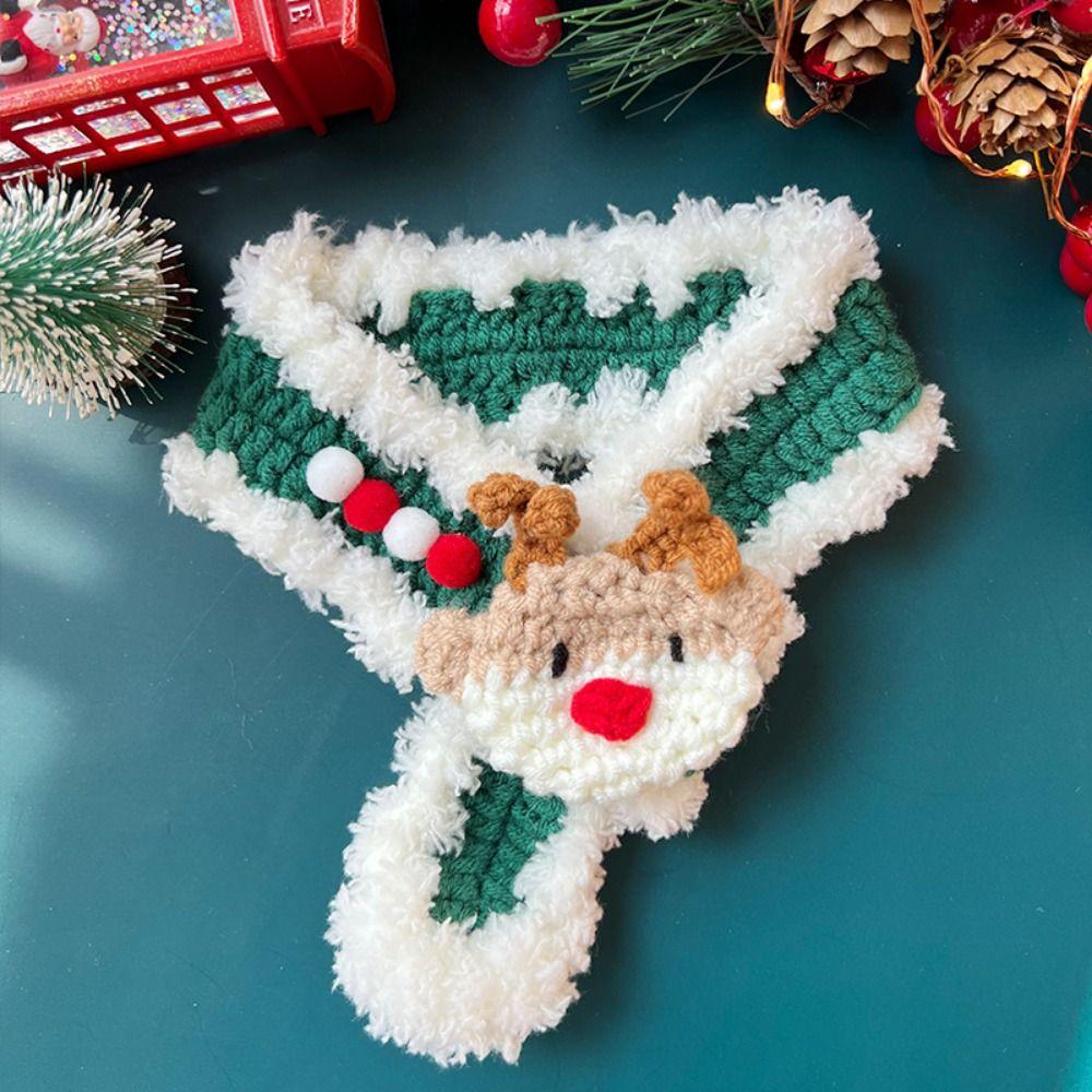 Регулируемый вязаный шарф для домашних животных, банданы для собак из мультфильмов, милые вязаные ошейники для кошек, товары для животных