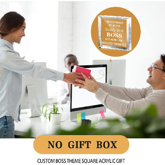 Подарки на День Босса Chunful Лучшие акриловые подарки для босса, табличка для выражения признательности лидеру, подарок на прощание, сувенир, пресс-папье для начальников, коллег (мужчин и женщин)