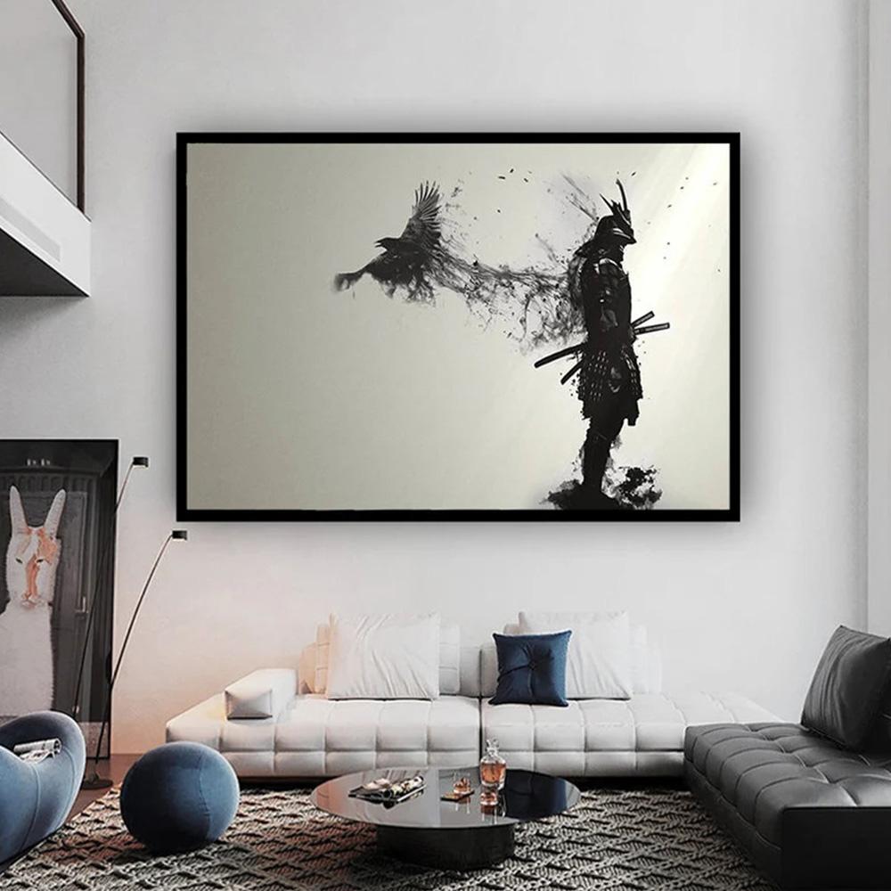 Самурай, простая настенная живопись, постеры, животные чернила, холст, живопись, фреска для гостиной, спальни, домашние фотографии, декор,
