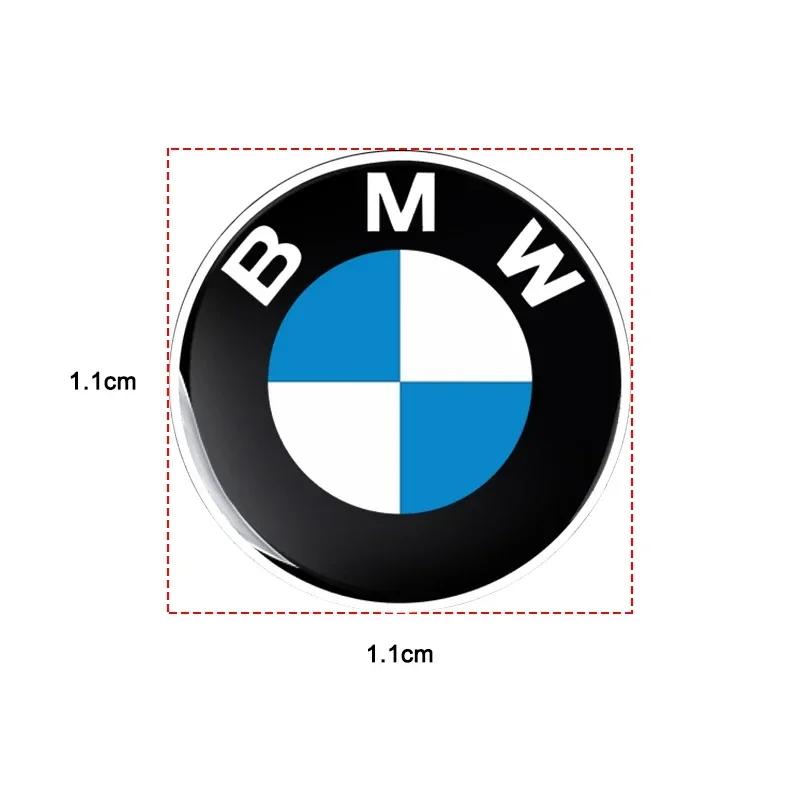 10PCS 11/14MM Auto Key Remote Fob 3D Aluminum Decals for Bmw M E46 E90 E60 F10 F30 E39 F20 E92 G30 F15 E70 Car Key Shell Sticker