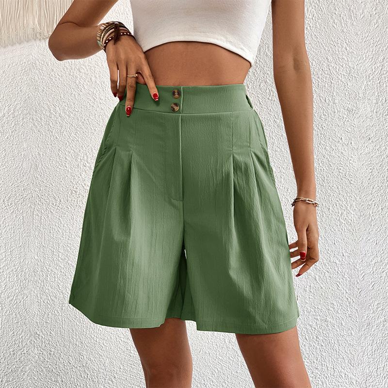 Summer Women's Shorts Loose Pants Casual Women's High Waist Wide Leg Shorts