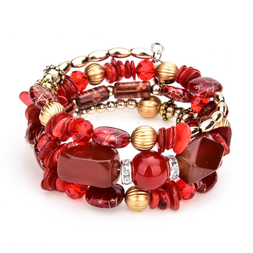 Vintage Colorful Natural Stone Beads Bracelet Bohemian Multilayer Fashion Bracelets for Women and Men Bangles Jewelry