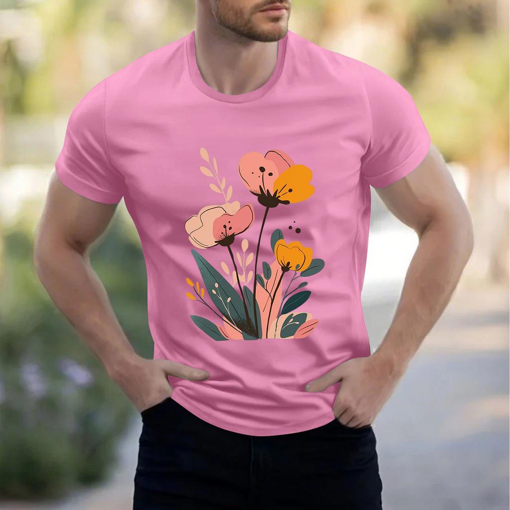 Men's Stand Collar Short Sleeve Shirt Loose Leisure Holiday Shirt Man