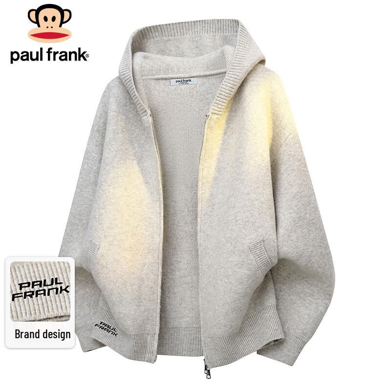 paul frank Men's Loose Fit Hooded Knit Cardigan