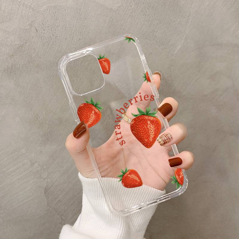 Peach Strawberry Phone Case for iPhone 11 12 13 Mini Pro XS MAX 8 7 6 6S Plus X 5S SE 2020 XR Case