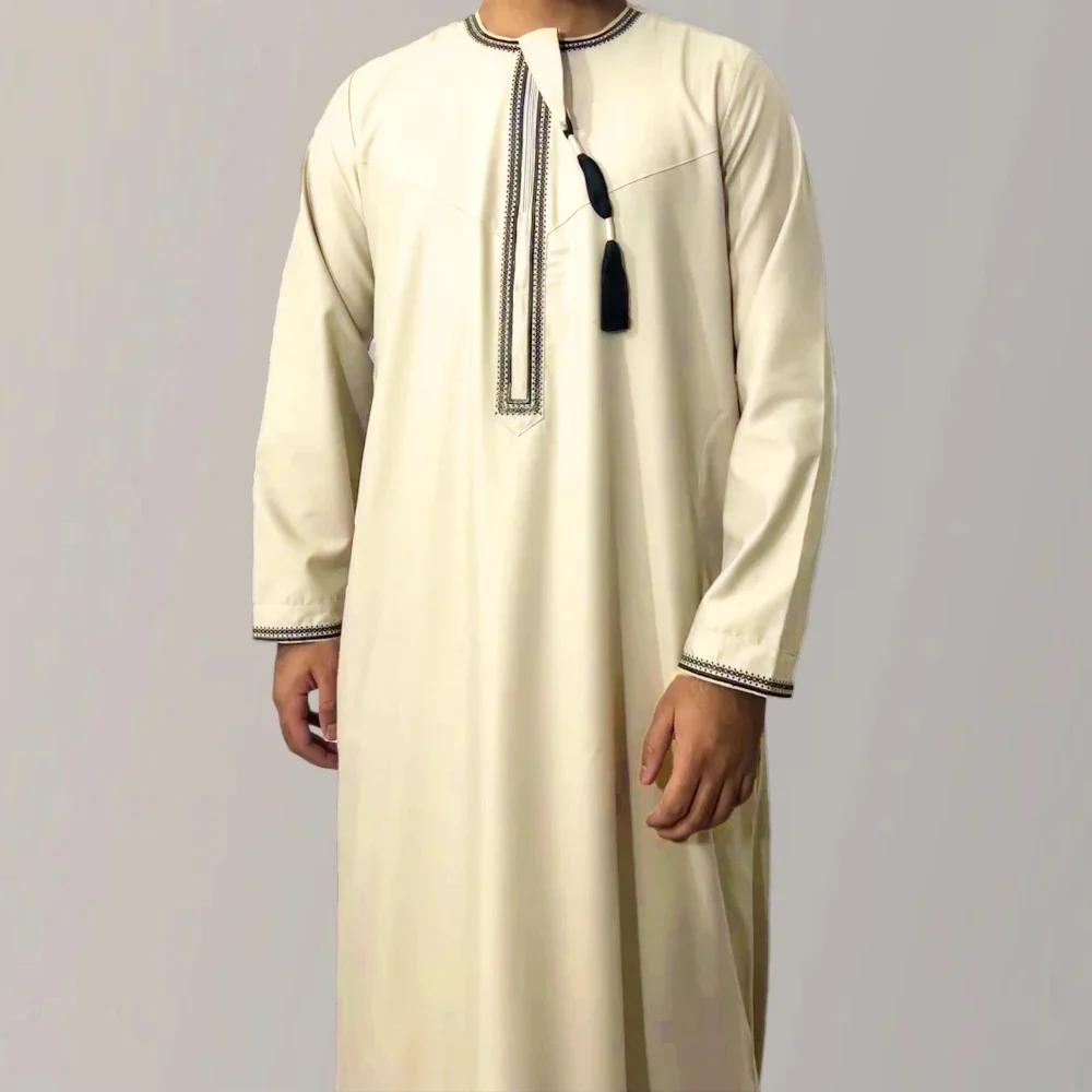 Long Men's Sweatshirt Simple Arabian Style Cross-border Middle East Muslim Long Vest Fashion Outwear