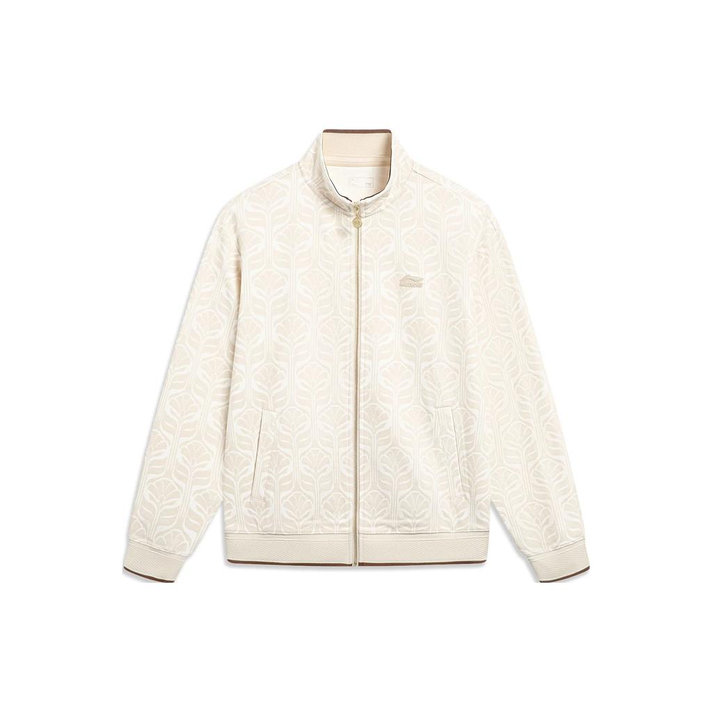 Li Ning Full Print Zip Collar Cardigan Sweatshirt Men Sweatshirts Swan-White AWDT419-4