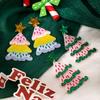 Double-Layer Acrylic Christmas Tree Earrings: Festive, Colorful, Creative Design
