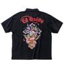 [Ed Hardy] Хлопковая футболка-поло с принтом, больших размеров, с коротким рукавом, для мужчин, Черная