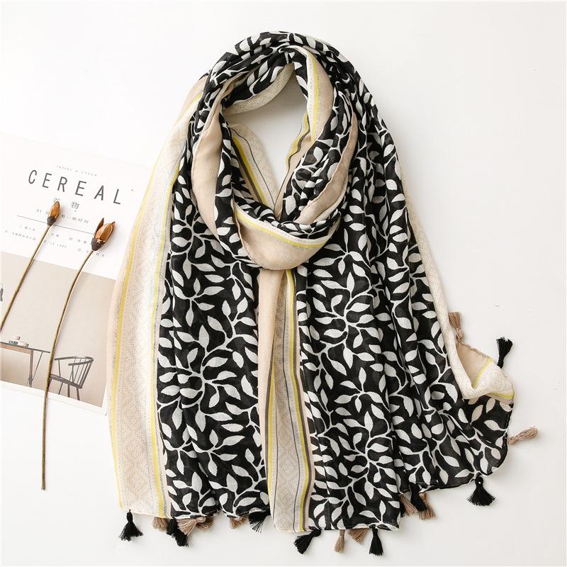 Summer Ventilate 85*180cm Luxury Ladies Soft Women Viscose Scarf Female Cotton Linen Feeling Shawl Tassel Muslim Hijab