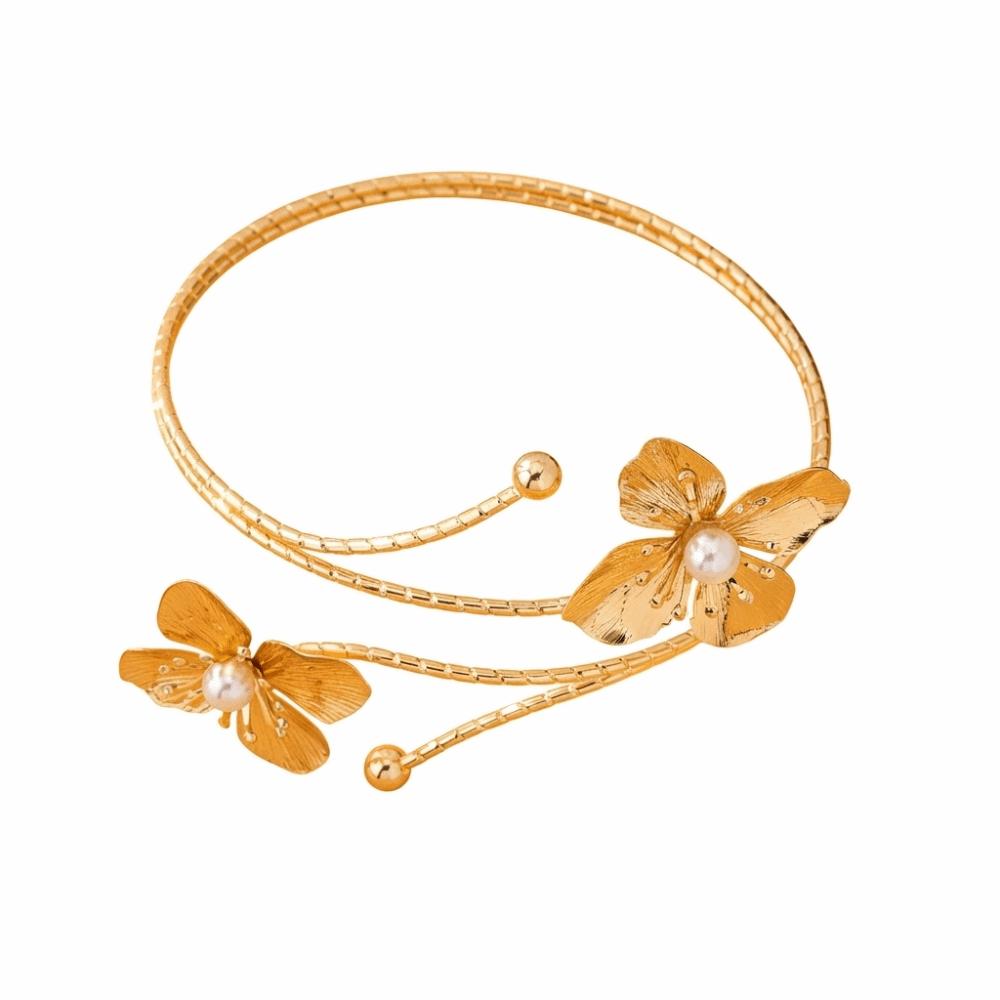 Bohemian Open Arm Bangle Drip Oil Armband Exquisite Flower Bracelet Hand Jewelry