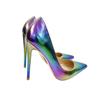 Glossy Colored Printed Women's Pointed High Heels, Women's Tight Fitting High Heels, Sexy Nightclub Stilettos