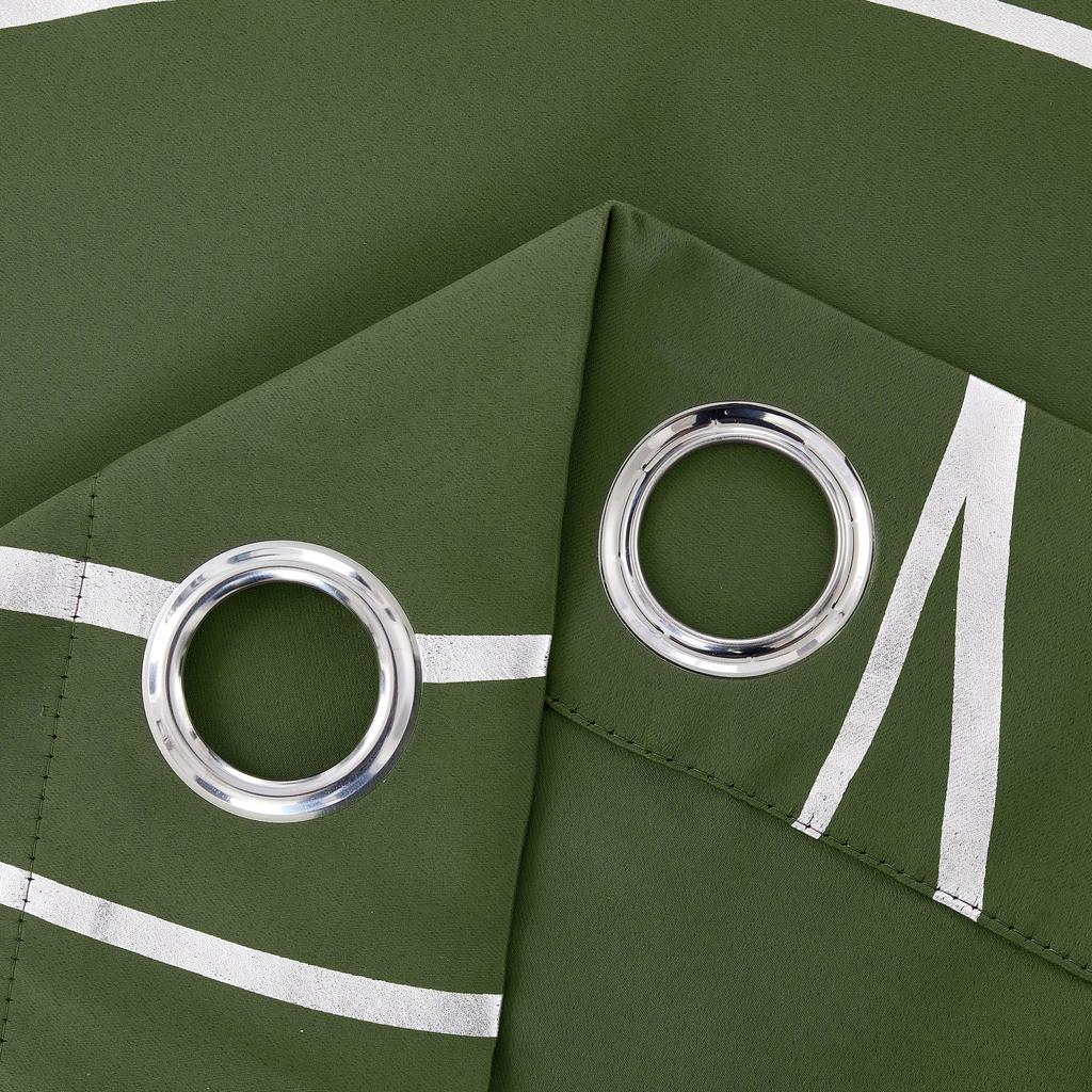 Упаковка из 2 затемняющих штор с люверсами, теплоизолирующих, затемняющих комнату с волнистой фольгой, напечатанной для спальни