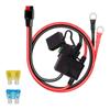 Double Positive/Negative ATC Style Fuses Holder 10AWG Wire with Ring Terminals & 45A Connectors for Vehicles 2ft/60cm