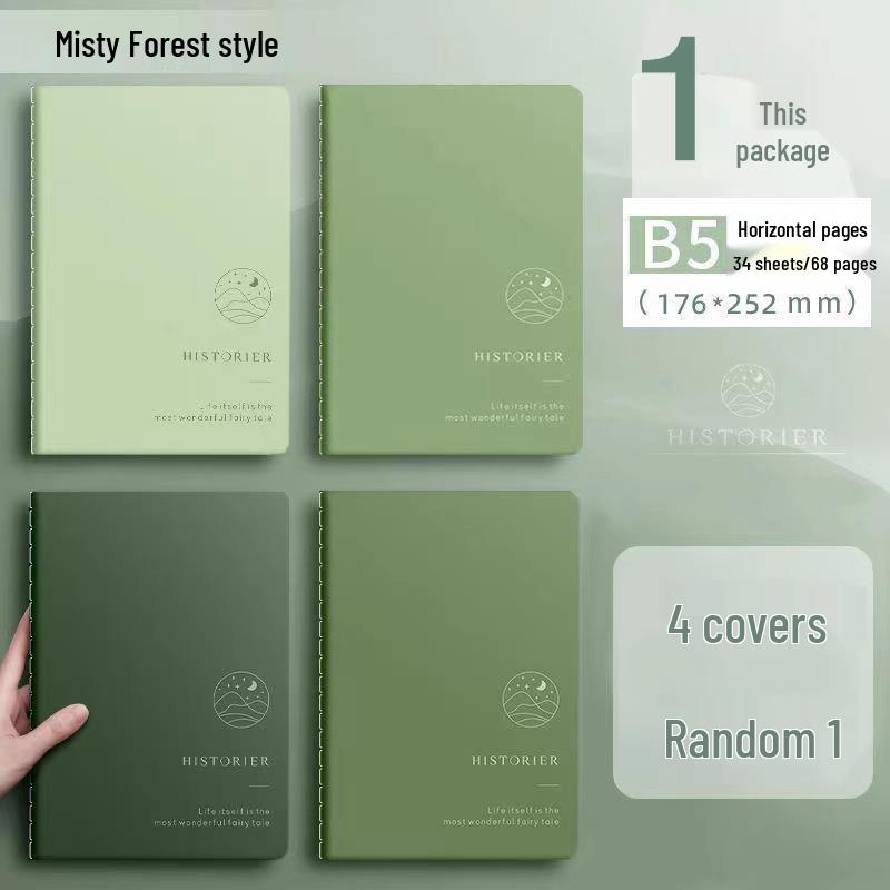 Минималистичный блокнот в мягкой обложке - Большой B5, Утолщенная крафт-бумага, Прошитый A5 для студентов