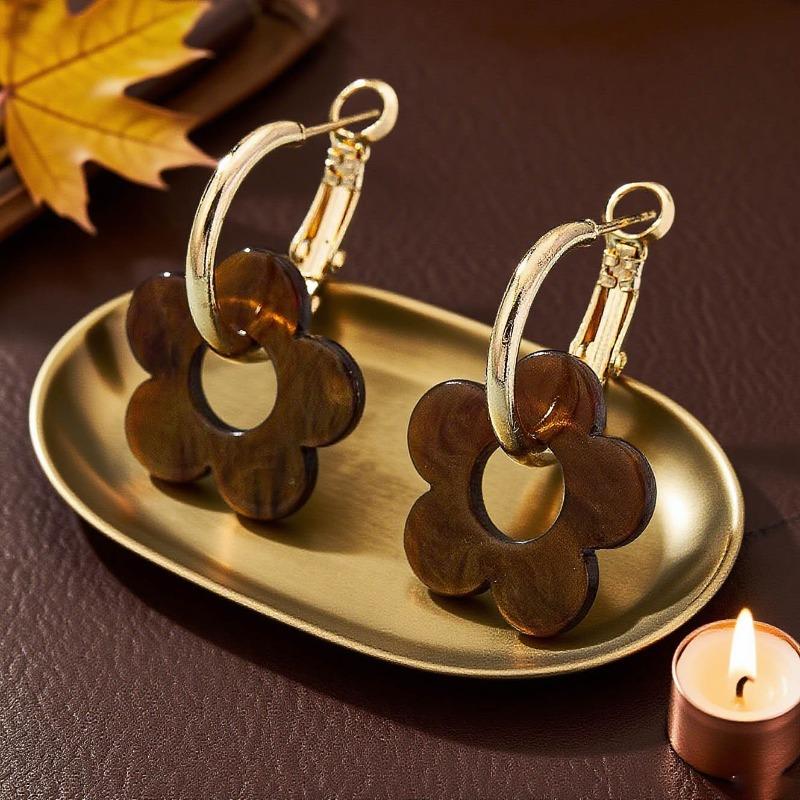 Модные серьги-цветы, женские нишевые серьги с чувством дизайна, цвет, темперамент, элегантные, универсальные