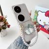 Применимо к чехлу для мобильного телефона Huawei Pocket2, складной экран P50Pocket, мультяшный кот, ремешок-зеркальце, прозрачный защитный чехол