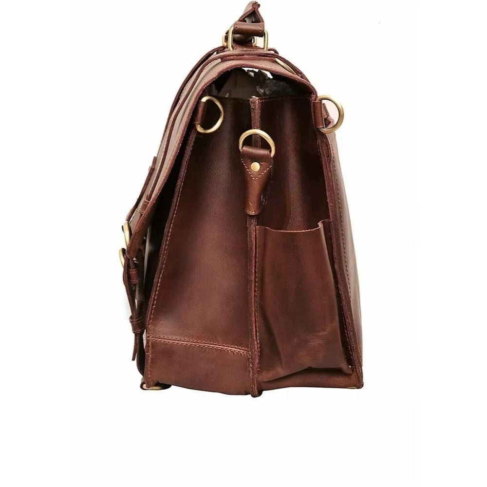 Новый мужской портфель из кожи буйвола, сумка через плечо, сумка для ноутбука 15,5 дюймов