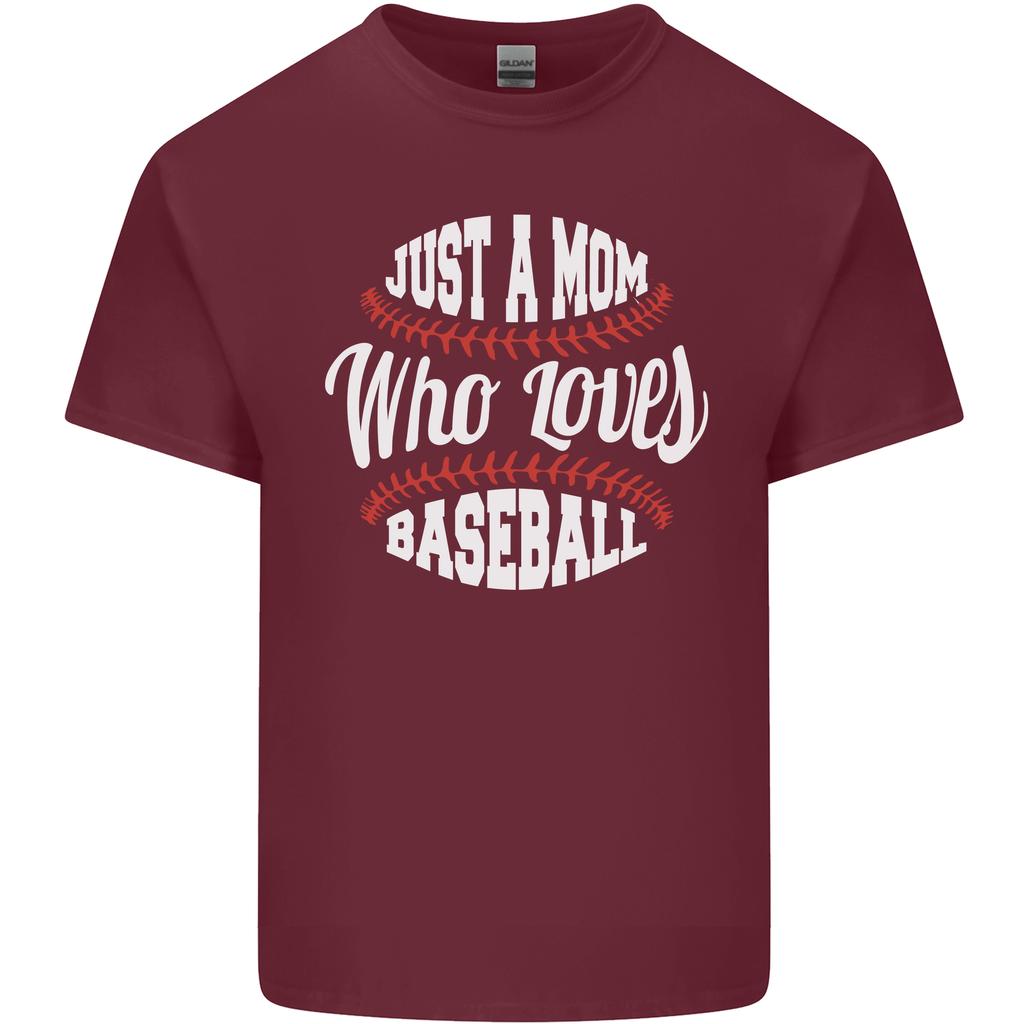 Just a Mom Who Loves Baseball Funny Unisexs Light Cotton TShirt