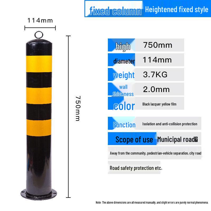 Reflective Steel Anti-Collision Post: Removable Ground Pile for Road Block Isolation and Parking Safety
