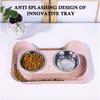 Double Stainless Steel Dish Cat Feeding Pet Drinking Bowl Food Feeder No Spill Portable Leakproof Dog Cat Food Container Tray