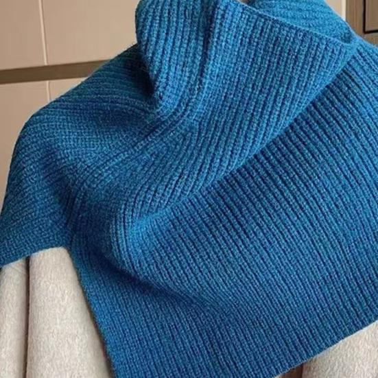 Women Shawl Scarf High Collar Side Split Design Windproof Warm Fabric Fake Collar Outdoor Lightweight Shawl Wrap