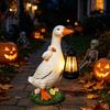 Resin Duck Statue with Flowers Garden Solar Lantern, Cute Mom And Baby Sculpture Outdoor Decor Lamp, Waterproof Light for Yard Lawn Patio