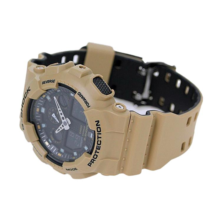 Casio Мужские часы с двойным дисплеем (жидкокристаллический/аналоговый) Серия Черные Часы GA-100L-8A GA-100L-8A