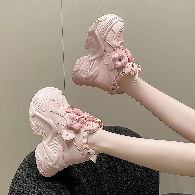 Fashion Women's Sneakers With Platform Woman-shoes Shoes Tennis Female Thick Sole Casual Roses Trainers Mesh 2025 Leisure Women's Sneake
