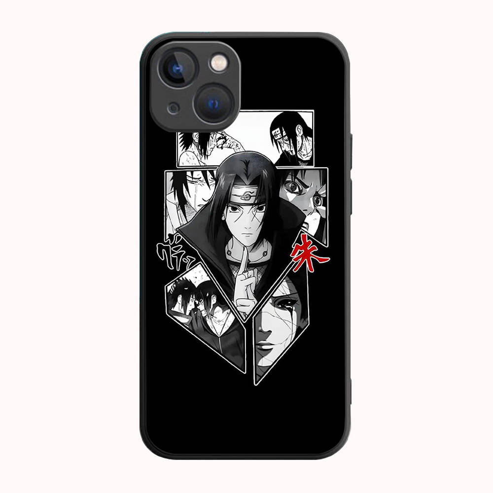 Черный чехол B-5 Naruto Itachi для Redmi 10A 10C 12C 13C 9A 9C 9T A3X Note 10 9 9S 10S iPhone 11 12 13 14 15 16 X XS Pro Max Mini 7 8 Plus XR