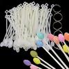 100Pcs Nail Art Spoon Color Chart Display Palette, Gel Polish Color Sample Showcase Sticks with Metal Ring