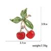 Enamel Alloy Rhinestone Cherry Fruit Brooch Simple Fashion Women Versatile Pin Accessories AVE
