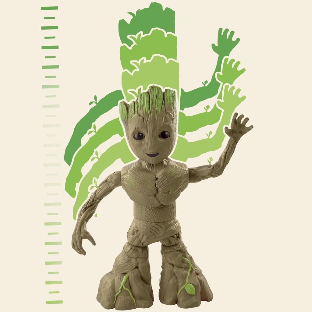 Marvel I Am Groot Groove & Glow Groot, 13.5-inch (34.3cm) Interactive Action Figure with Music & Sound, Superhero Toy, Ages 4+, F8027, Authentic