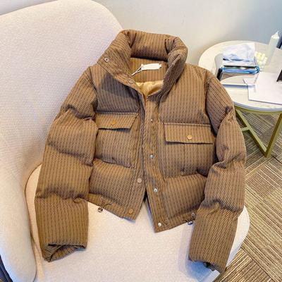 Зимнее женское стеганое пальто с утолщенной застежкой на пуговицы, воротником-стойкой, длинными рукавами, однотонная ветрозащитная, сохраняющая тепло куртка для отдыха на открытом воздухе